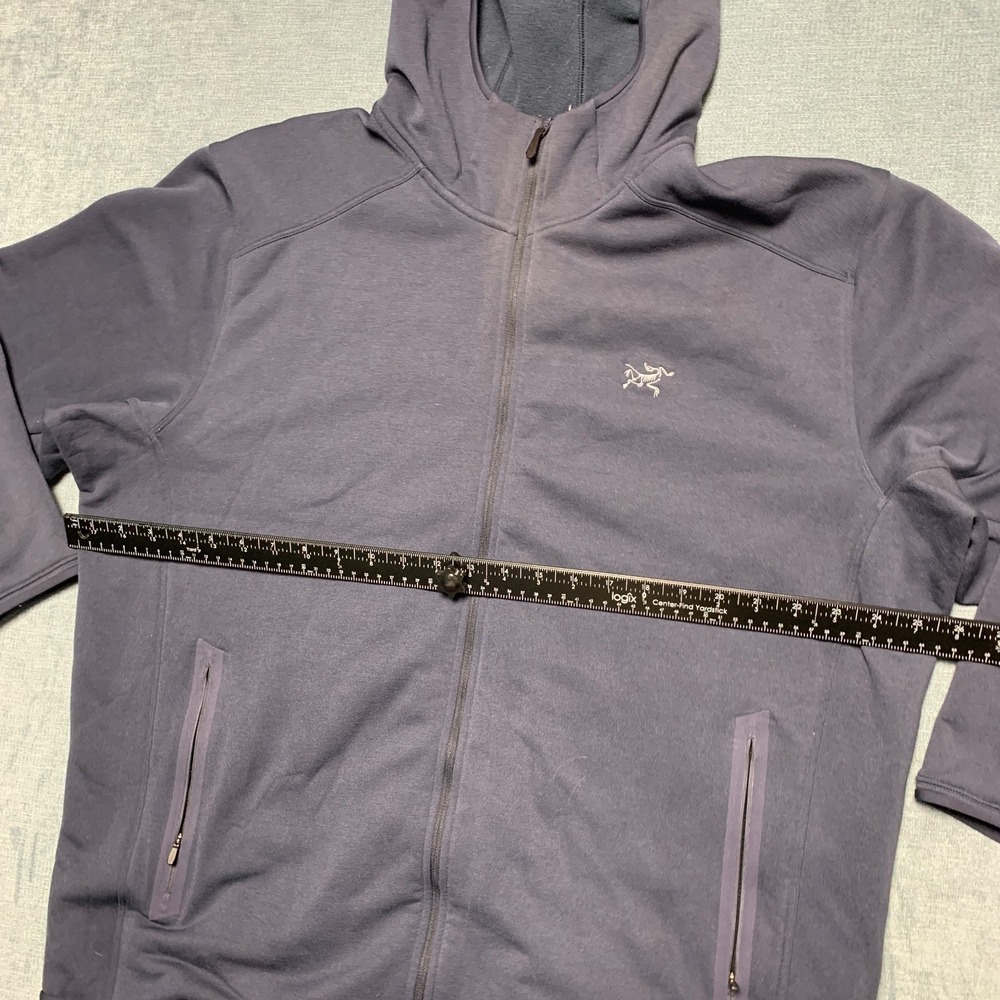 Arcteryx Kyanite Hooded Jacket Mens Navy Blue Long Sleeve Pockets Logo Full Zip - Picture 7 of 13